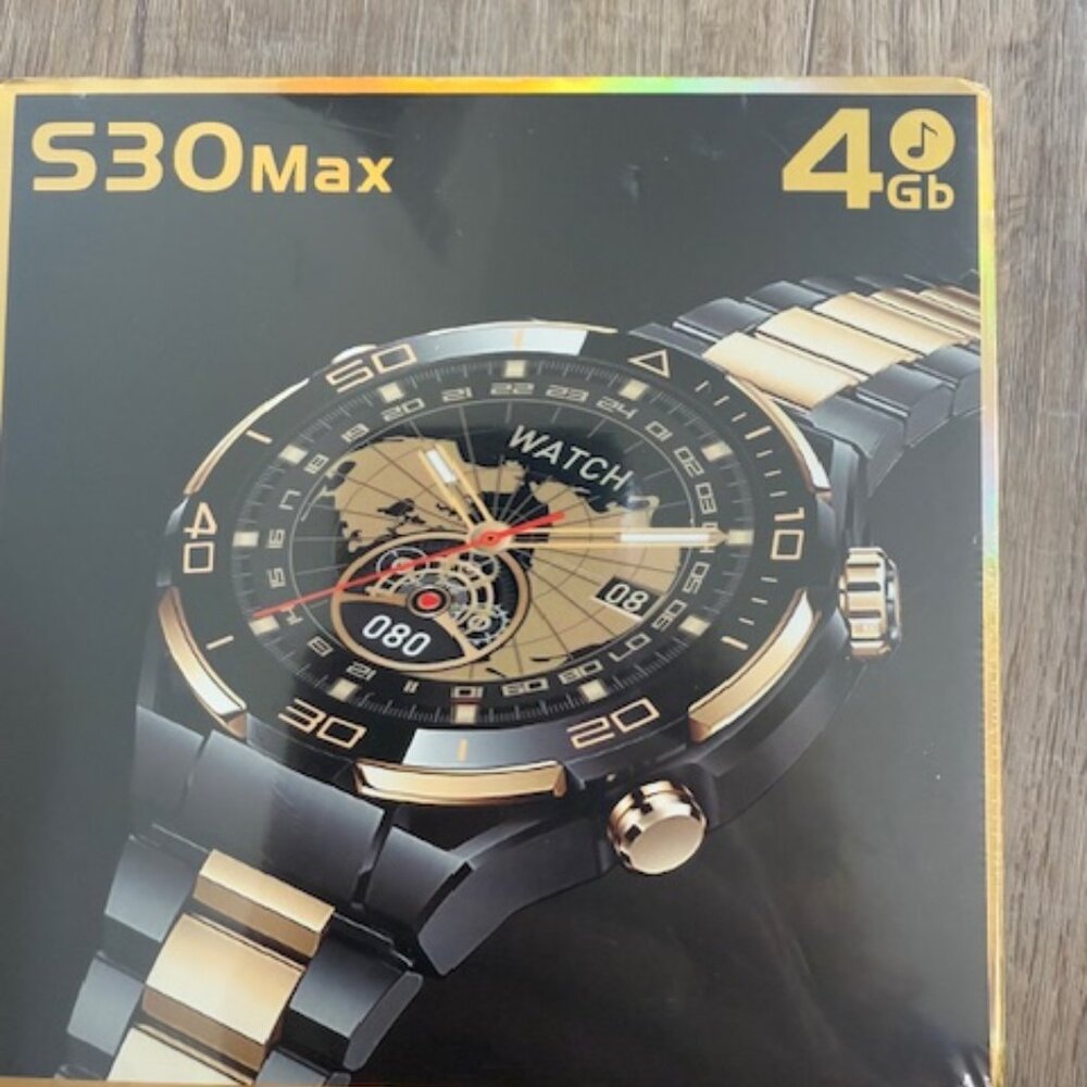 NEW Men's Smart Watch S30Max 4GB Wireless Charging Space Aluminum Case - 46mm